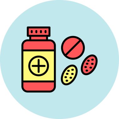 haplar ve kapsüller simgesi, vektör tasarımı