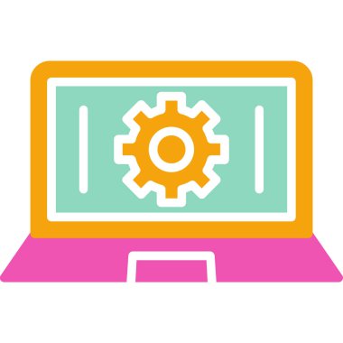 vitesli bilgisayar ekranı ve ayarlar vektör illüstrasyon grafik tasarımı