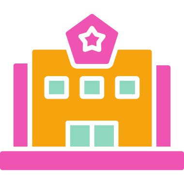 Bina. Web simgesi basit illüstrasyon