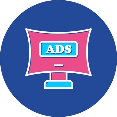 reklam reklam ikonu doldurulmuş ana hatları biçiminde