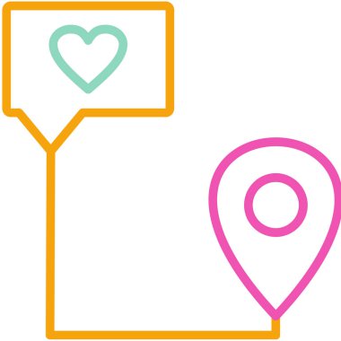 konum pin konumu simgesi doldurulmuş dış hat biçimi