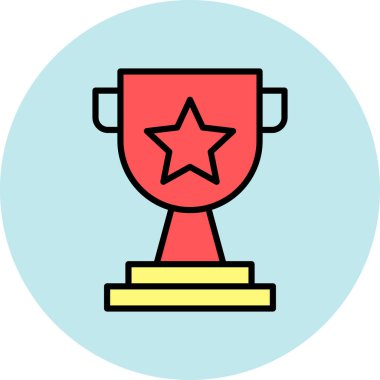 Ödül kupası ikonu. Web için kupa vektör simgelerinin özet çizimi