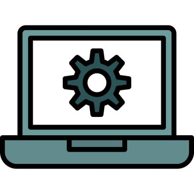 bilgisayar ekranı vektör çizgisi renk simgesi