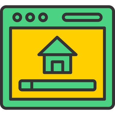 ev simgesi rengi dış hat vektörü