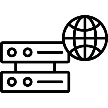 İnternet bağlantısı ağı. Basit bir çizim. Web simgesi.