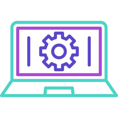 Bilgisayar. Web simgesi basit illüstrasyon