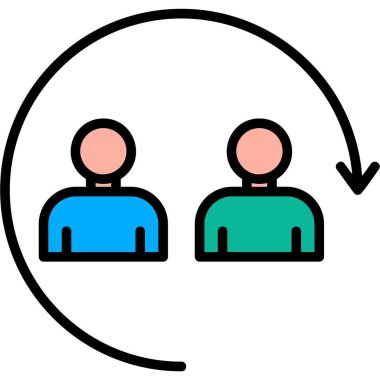 grup insanlar grup simgesi. özet grup grup vektör rengi düz izole