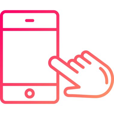 Telefon simgesi ile el, vektör illüstrasyonu