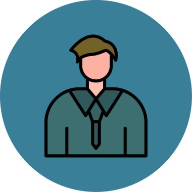 Avatar man simgesi vektör illüstrasyonu