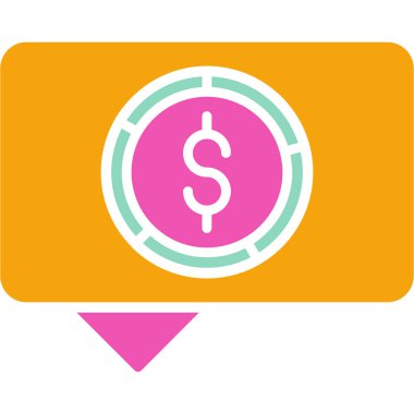 Para renkli vektör simgesi