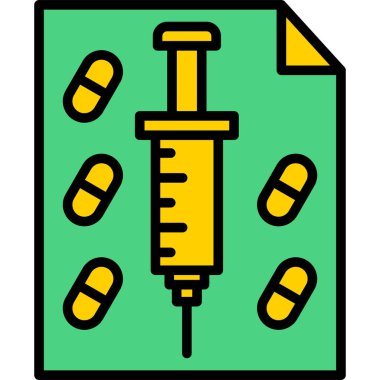 Enjeksiyon. Web simgesi basit illüstrasyon