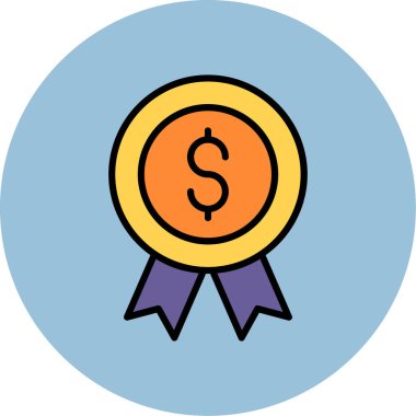 Madalya ikon vektör illüstrasyonu