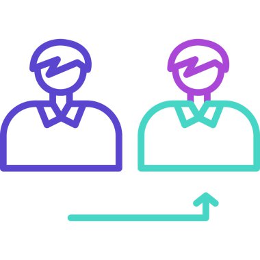 Beyaz arkaplanda soru işareti simgesi olan renk çizgisi insan kafası. Renkli rastgele dinamik şekiller. vektör.