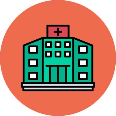 Hastane. Web simgesi basit illüstrasyon