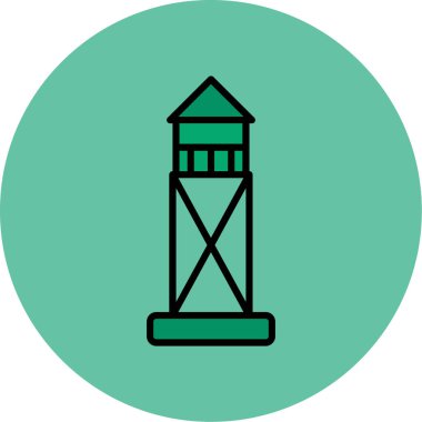 Deniz feneri. Web simgesi basit illüstrasyon