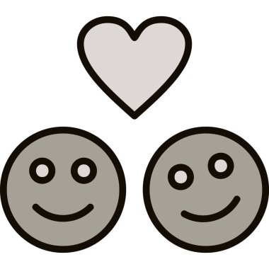 iki yüz simgesi, vektör illüstrasyonu