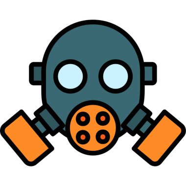 Gaz maskesi simgesi. Web için gaz maskesi vektör simgelerinin özet çizimi