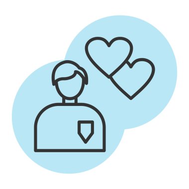 Aşk ikonu vektör çizimi olan kalp