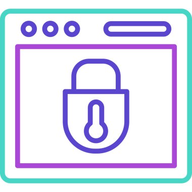 Web güvenlik simgesi, vektör illüstrasyonu