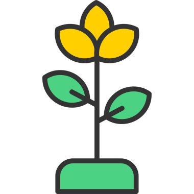 Çiçek ikonu. Web için çiçek vektör simgelerinin özet çizimi