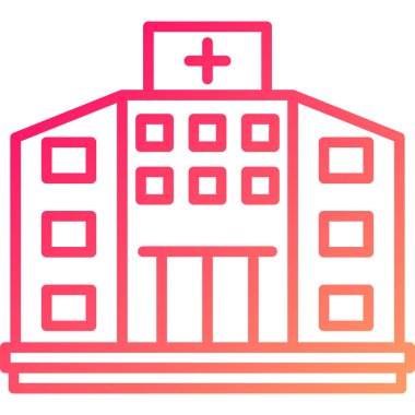 Hastane. Web simgesi basit illüstrasyon