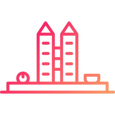 Bir bina simgesinin vektör illüstrasyonu