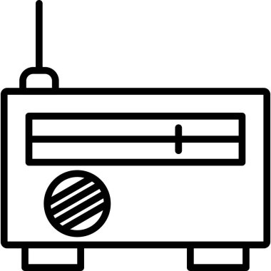 Radyo. Web simgesi basit illüstrasyon