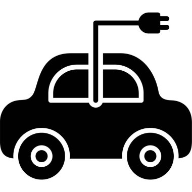 Elektrikli otomobil simgesi. vektör çizim