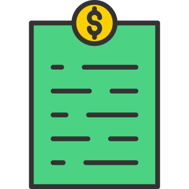 iş finans yönetimi simgesi doldurulmuş ana hatlar biçiminde