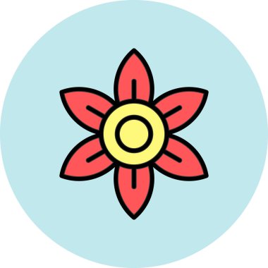 Çiçek. Web simgesi basit illüstrasyon