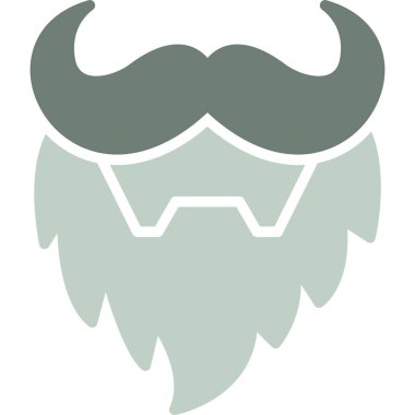 Hipster sakal bıyık simgesi doldurulmuş taslak biçiminde