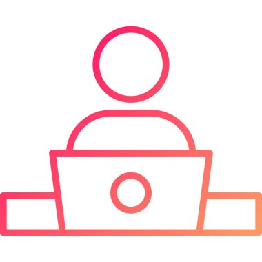 Bir dizüstü bilgisayar simgesinin vektör illüstrasyonu