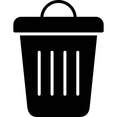 Çöp kutusu simgesi, basit vektör illüstrasyonu