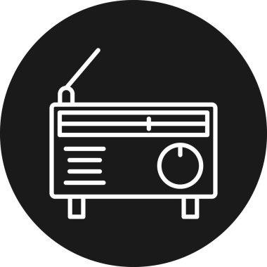 Radyo. Web simgesi basit illüstrasyon