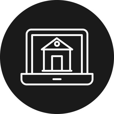 Dizüstü bilgisayar simgesi vektör çizimi