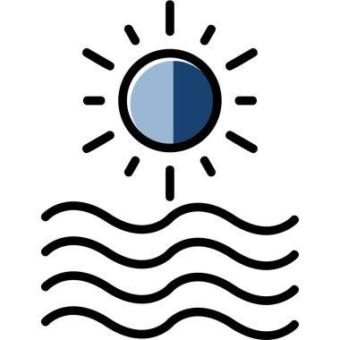 Doldurulmuş ana hatlar biçiminde iklim iklimi simgesi