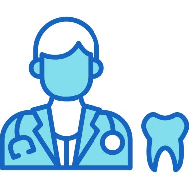 dişçi ve diş bakımı ikonu, vektör illüstrasyonu