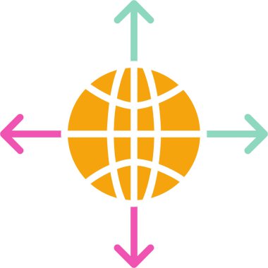 Küre simgesi. Düz tasarım