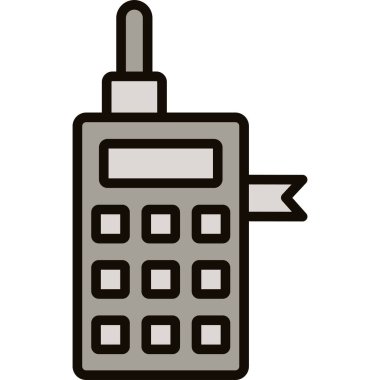 Telsiz ikon vektörü. anahat kie talkie işareti izole edildi