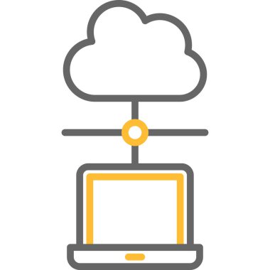 bulut hesaplama vektör çizgisi simgesi