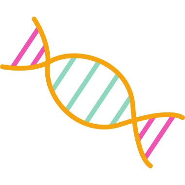 DNA sembolü simgesi. Düz renk. vektör illüstrasyonu.