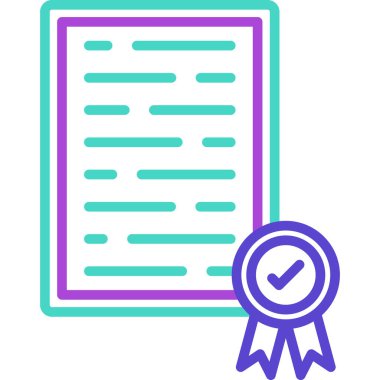 Sertifika. Web simgesi basit illüstrasyon