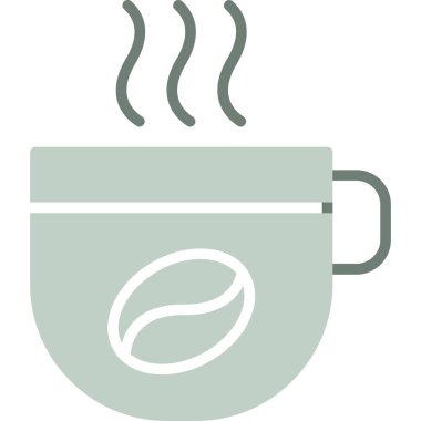 Sıcak kahve fincanı simgesi düz stil