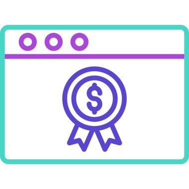 Dolar. Web simgesi basit illüstrasyon