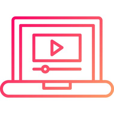 video. Web simgesi basit illüstrasyon