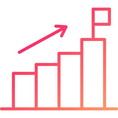 Büyüme grafiği Web simgesi basit illüstrasyon