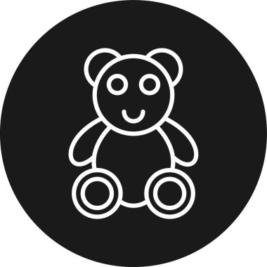 bebek oyuncağı simgesi vektör arkaplanında izole edilmiş basit bir şekilde