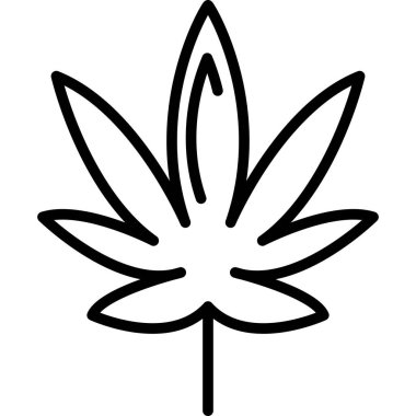 Marihuana yaprağı ikonu. Beyaz arkaplanda izole edilmiş web tasarımı için özet Marihuana yaprağı vektör simgesi