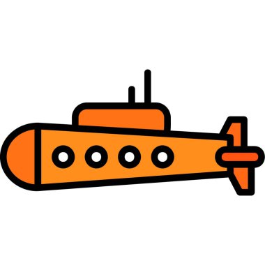 Denizaltı ikonu. Web tasarımı için denizaltı vektör simgelerinin özet çizimi