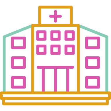 Hastane. Web simgesi basit illüstrasyon